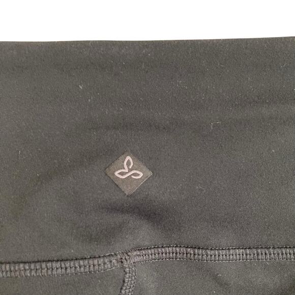 Prana Black Stretch Mid Rise Zip Pocket Athletic Workout Gym Leggings Size XL - Picture 10 of 16